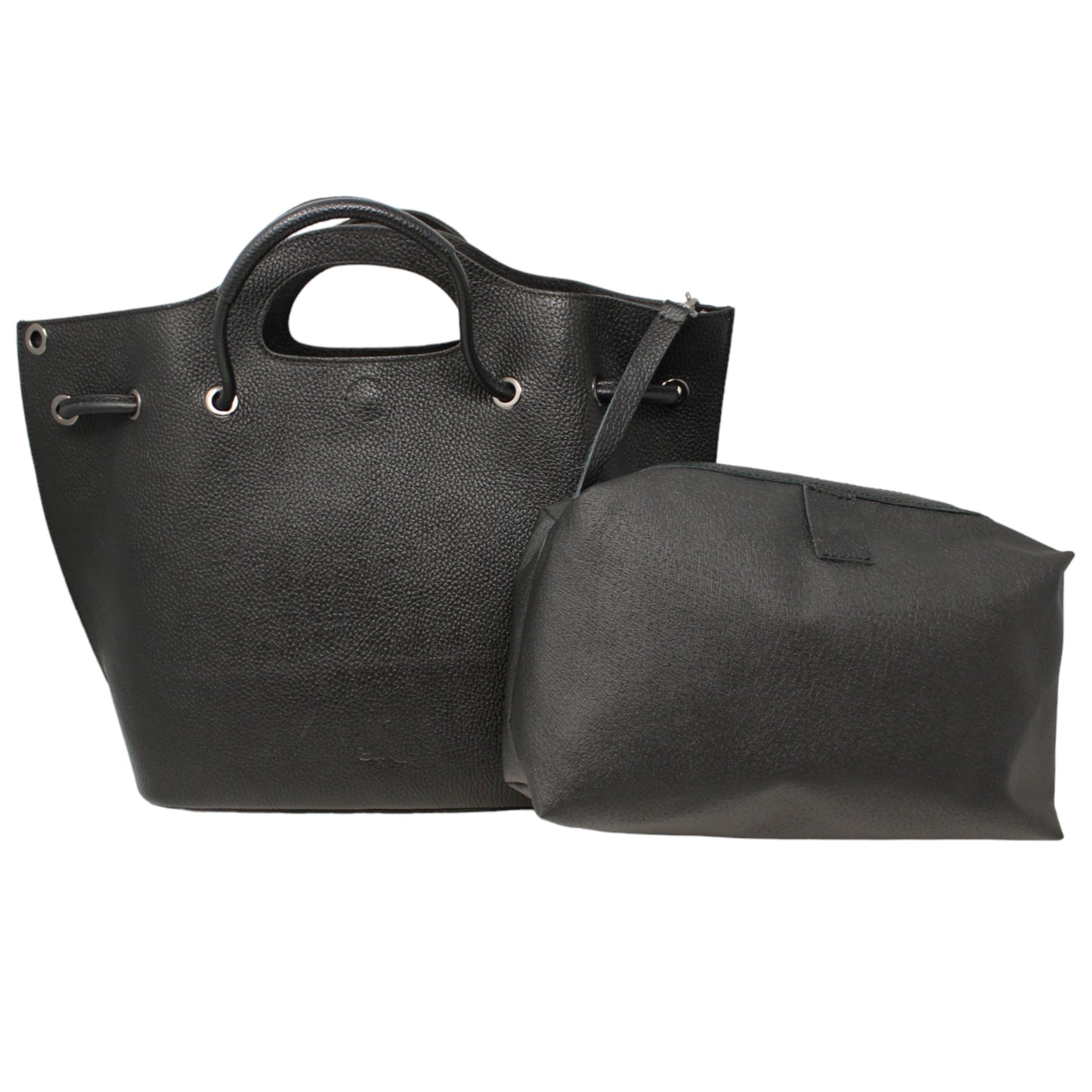 Brooke - Black Tote Bag | Luxurious Pebbled Leather Handbag