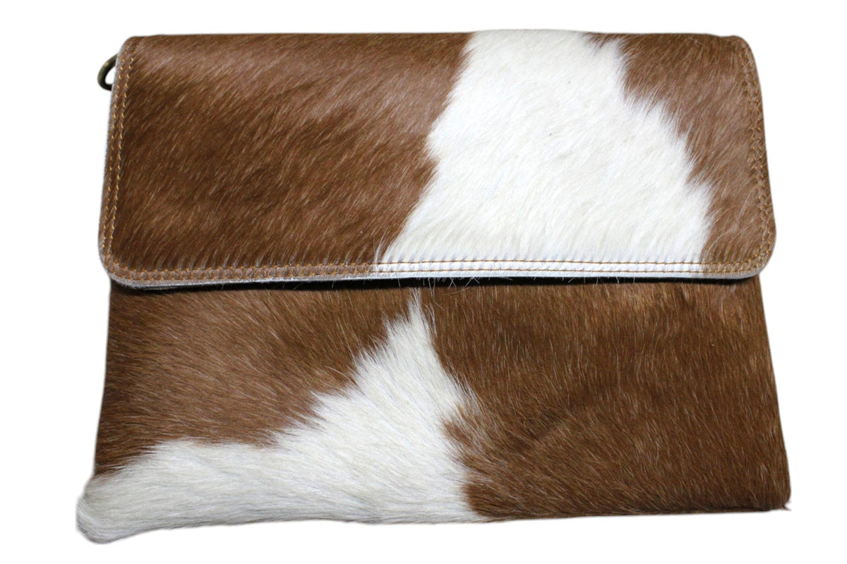 Eden hair-on cowhide clutch