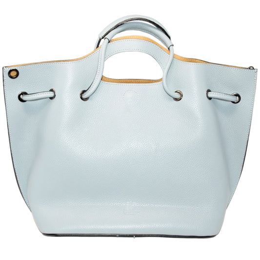 Brooke - Light Blue Tote Bag | Luxurious Pebbled Leather Handbag