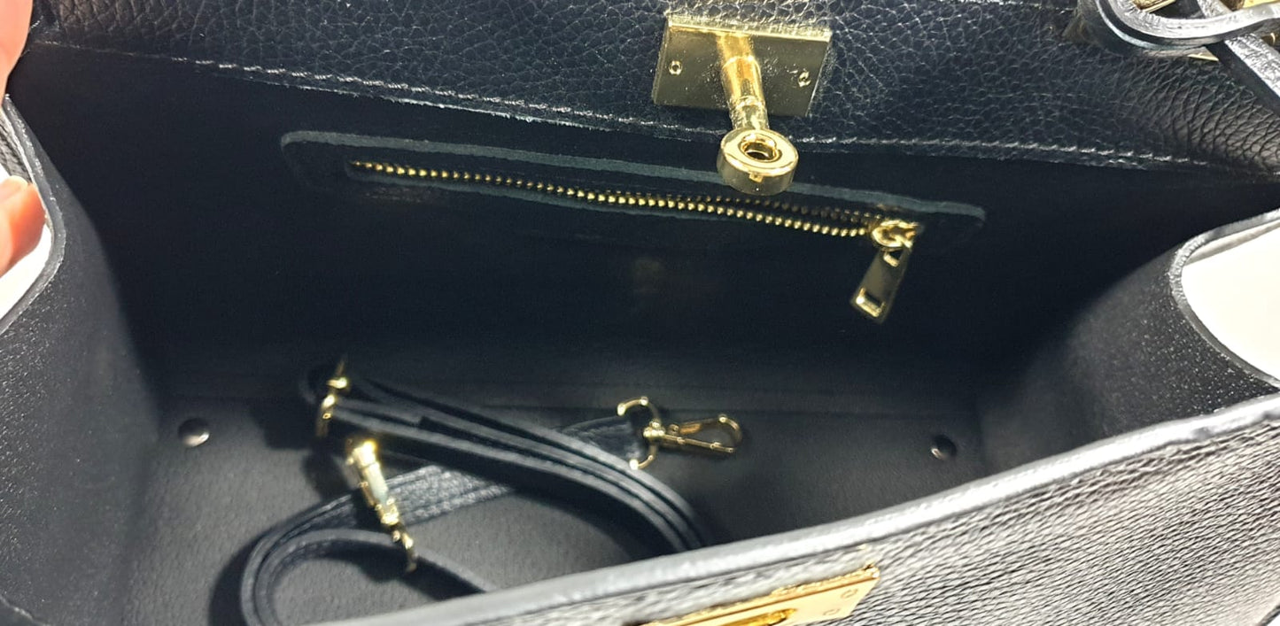 Comfort Top Handle Bag Wine | High Quality Pebbled Italian Leather Handbag (Available in 4 Colors) (Copy) (Copy)