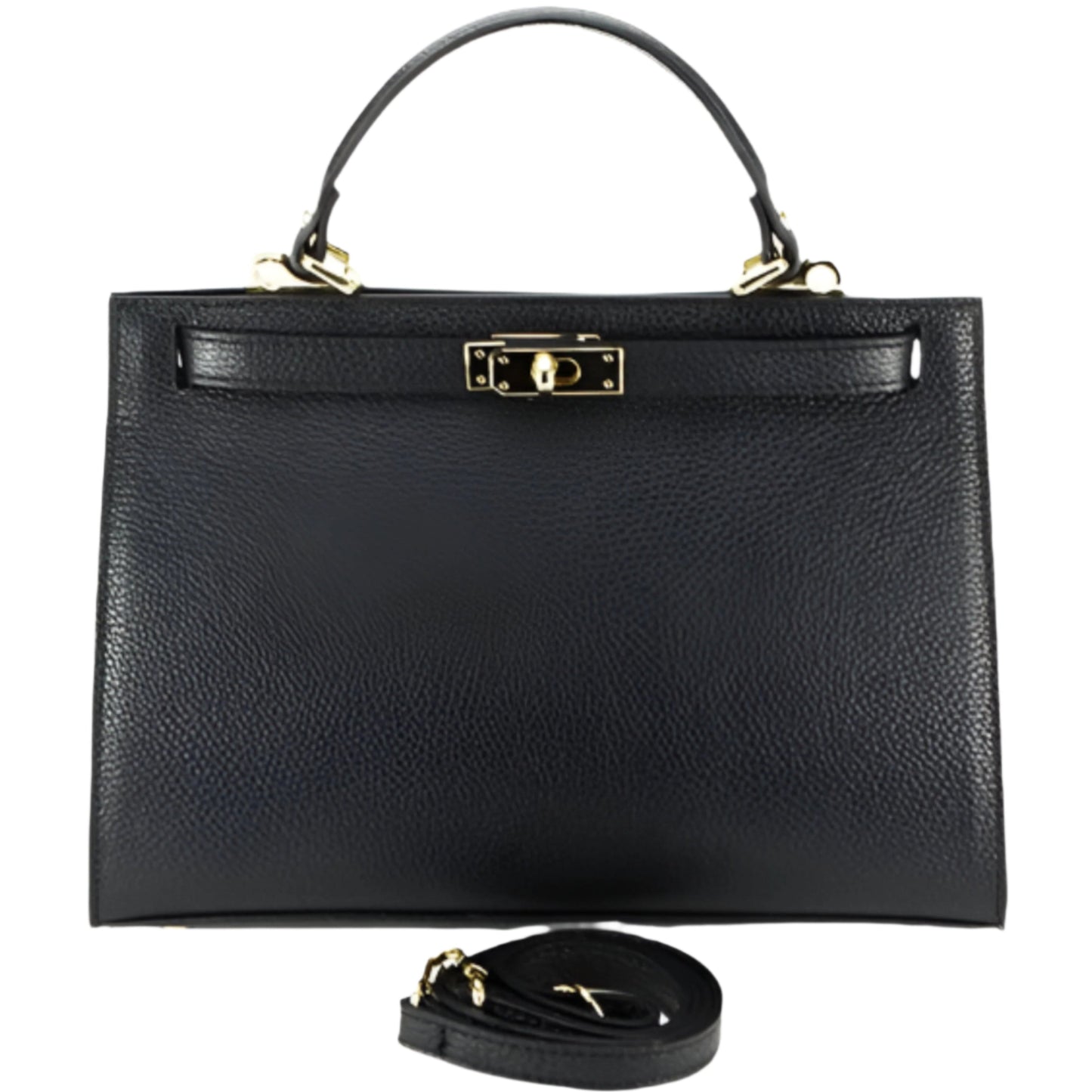 Comfort Top Handle Bag Black | High Quality Pebbled Italian Leather Handbag (Available in 4 Colors)