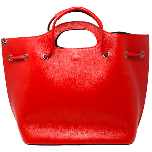 Brooke - Red Tote Bag | Luxurious Pebbled Leather Handbag
