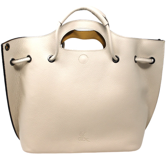 Brooke - Beige Tote Bag | Luxurious Pebbled Leather Handbag